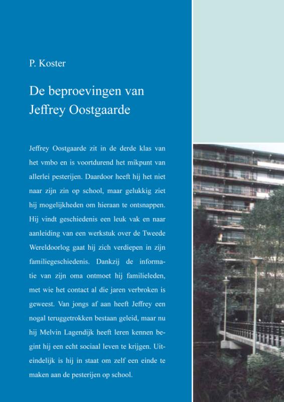 Achterkant van De beproevingen van Jeffrey Oostgaarde