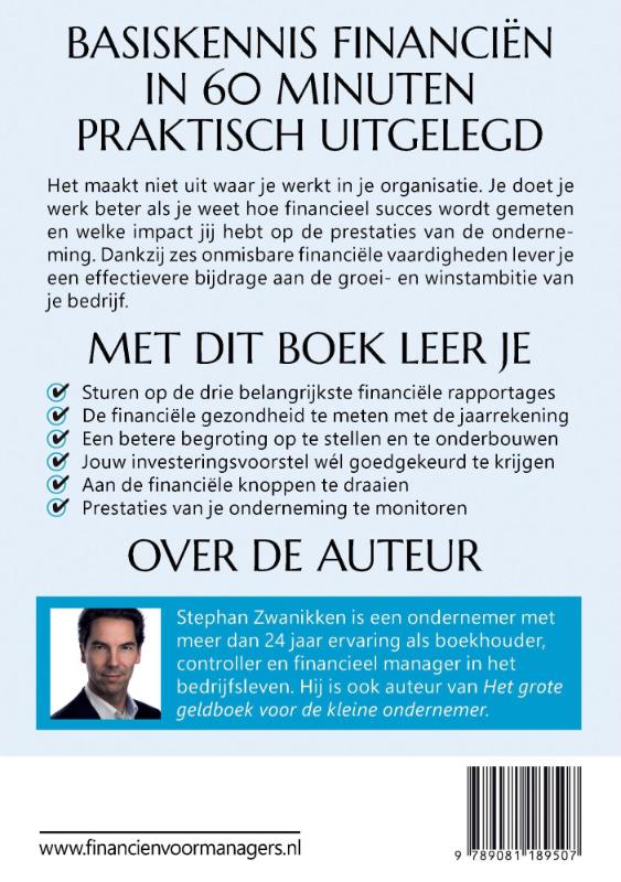 Achterkant van Financiën voor managers en ondernemers in 60 minuten