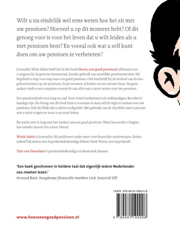 Achterkant van Hoera, een goed pensioen!
