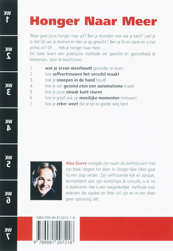 Achterkant van Honger Naar Meer