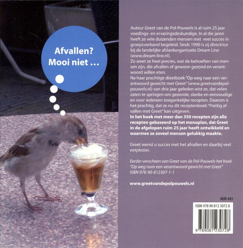 Achterkant van Prettig afvallen met Greet