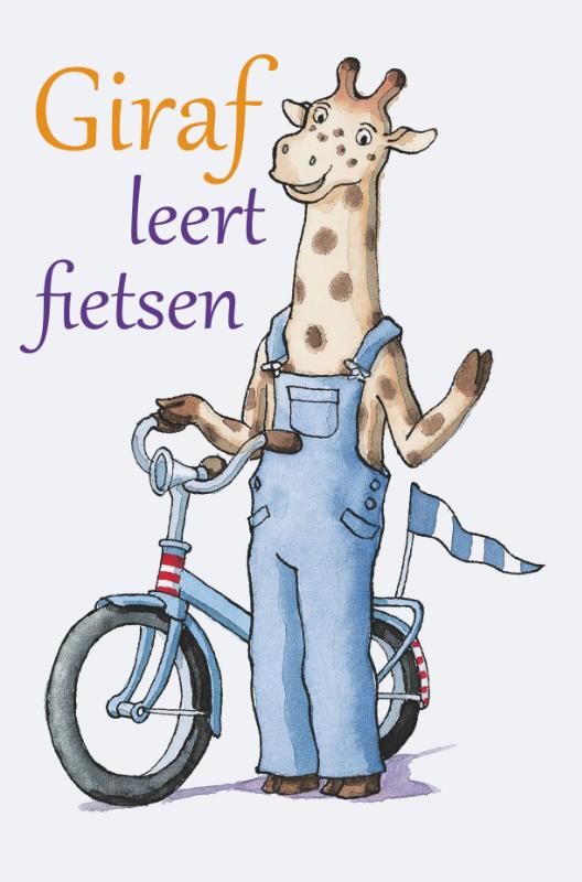 Achterkant van Giraf leert fietsen