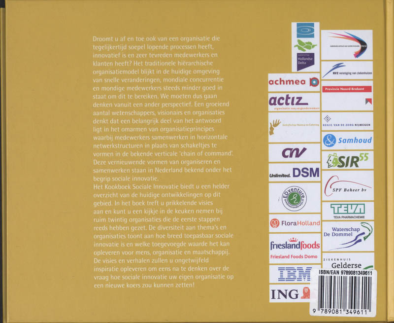 Achterkant van Kookboek Sociale Innovatie