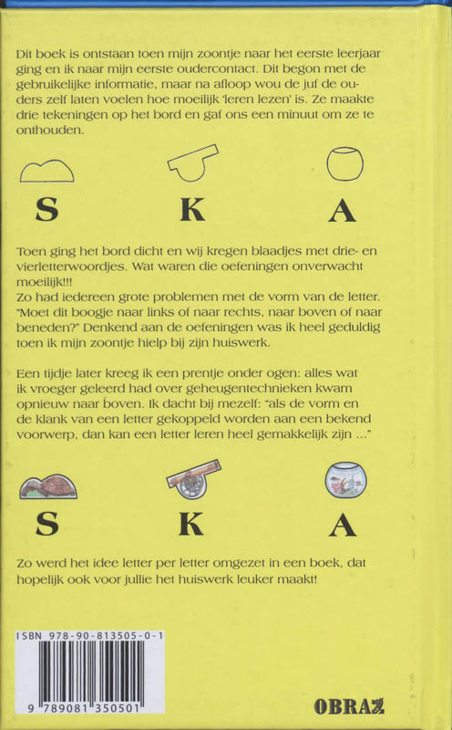 Achterkant van Geheugensteuntjes voor het ABC