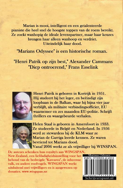 Achterkant van Marians odyssee
