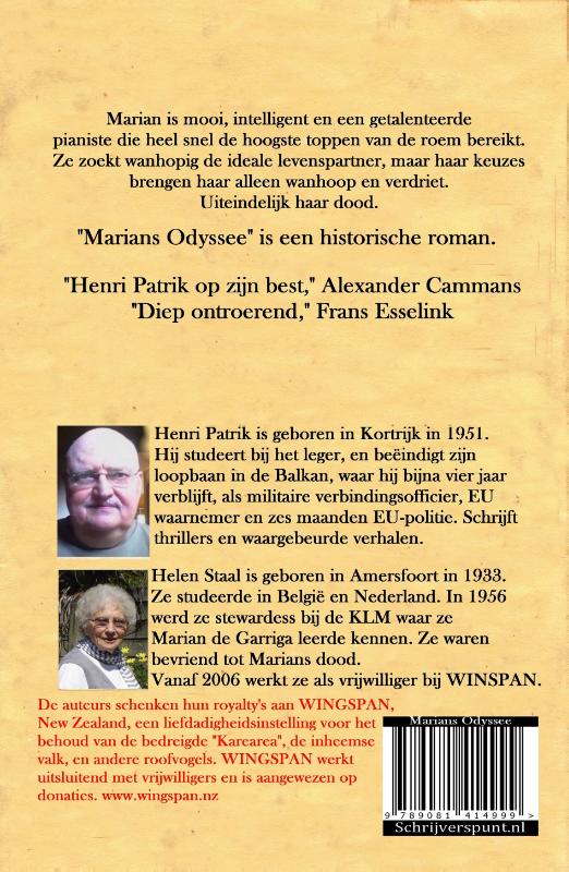 Achterkant van Marians odyssee