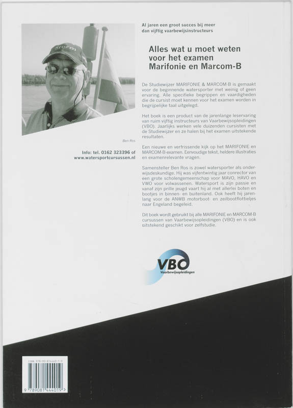Achterkant van Studiewijzer Marifonie en Marcom-B