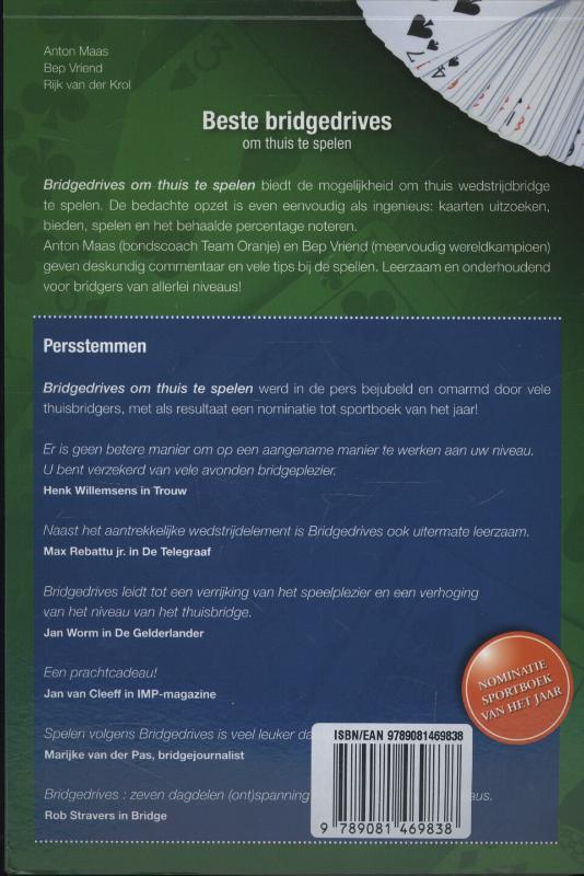 Achterkant van Beste bridgedrives om thuis te spelen