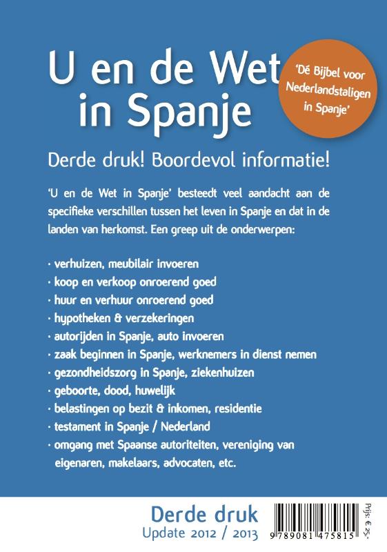 Achterkant van U en de Wet in Spanje