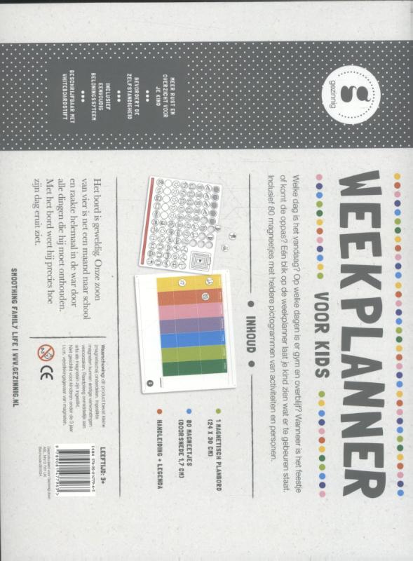 Achterkant van Weekplanner voor kids