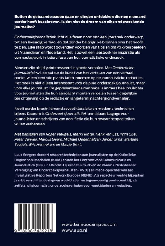 Achterkant van Onderzoeksjournalistiek