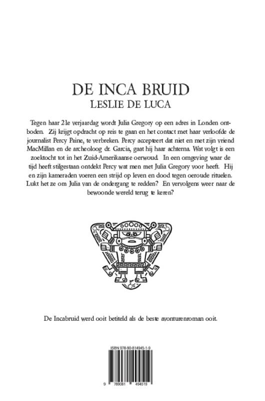 Achterkant van De Inca Bruid
