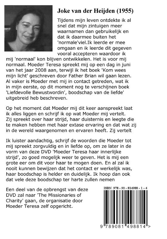 Achterkant van Moeder Teresa