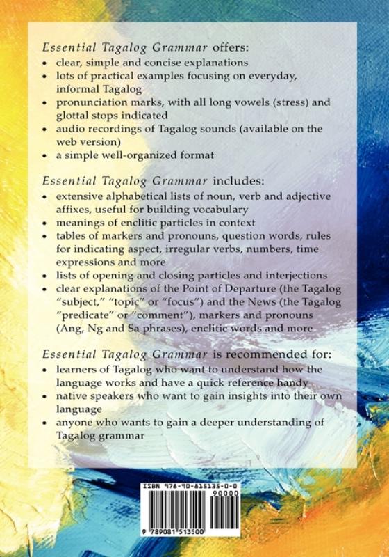 Achterkant van Essential Tagalog Grammar