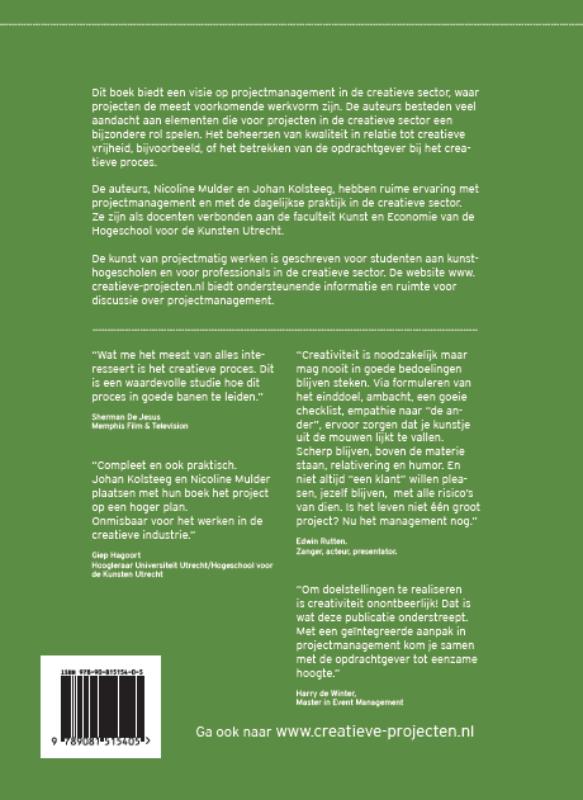 Achterkant van De kunst van projectmatig werken