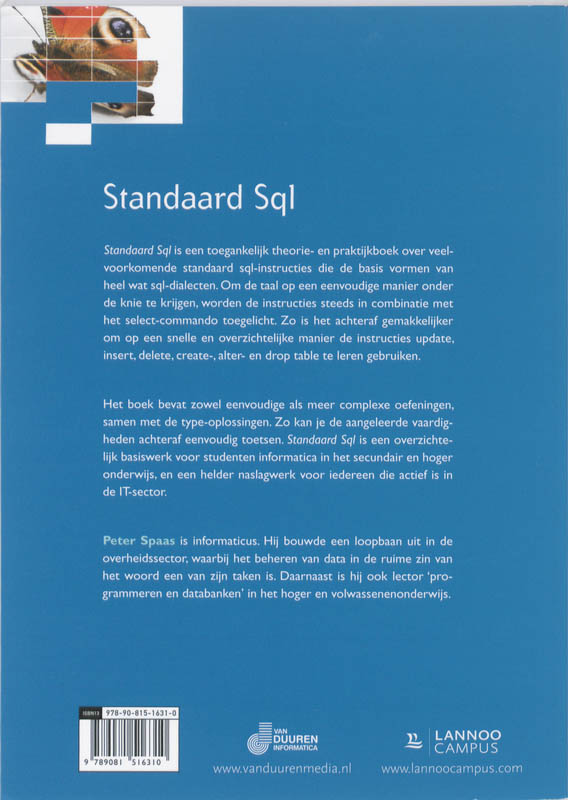 Achterkant van STANDAARD SQL