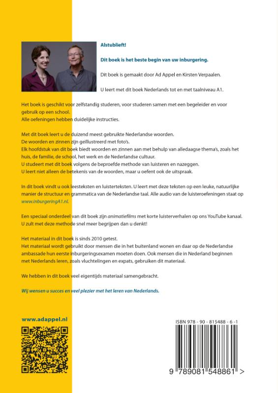 Achterkant van inburgering A1