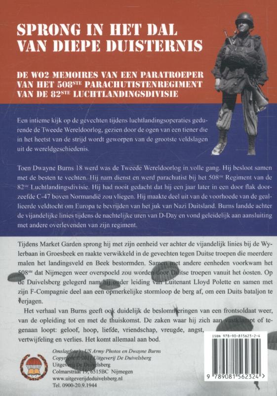 Achterkant van Sprong in het dal van diepe duisternis