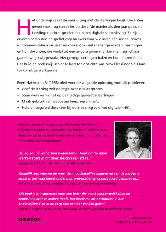 Achterkant van Leerlingen balen, leraren falen