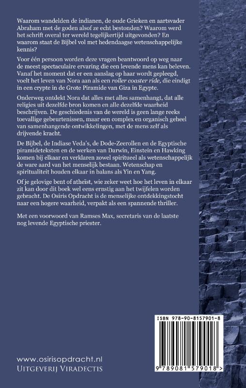 Achterkant van De Osiris Opdracht