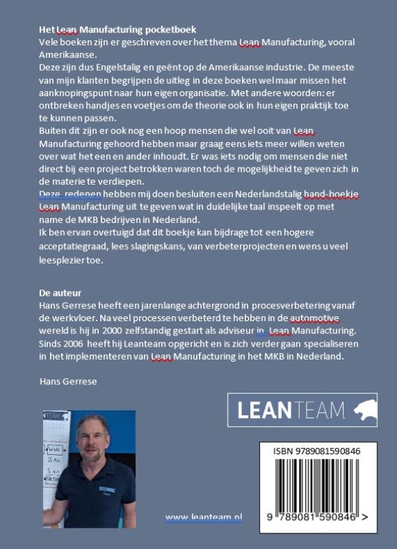 Achterkant van Het Lean Manufacturing pocketboek