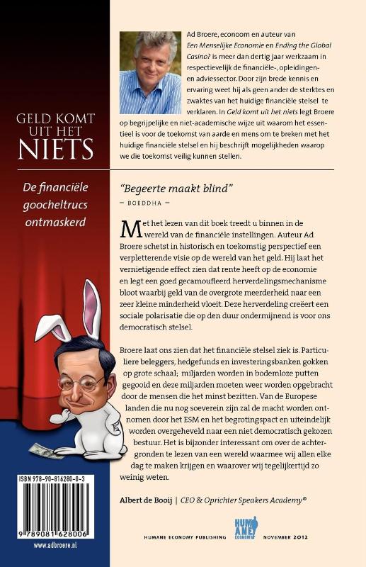 Achterkant van Geld komt uit het niets
