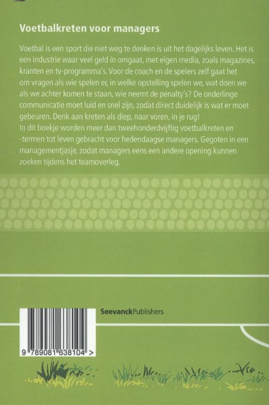 Achterkant van Voetbalkreten voor managers