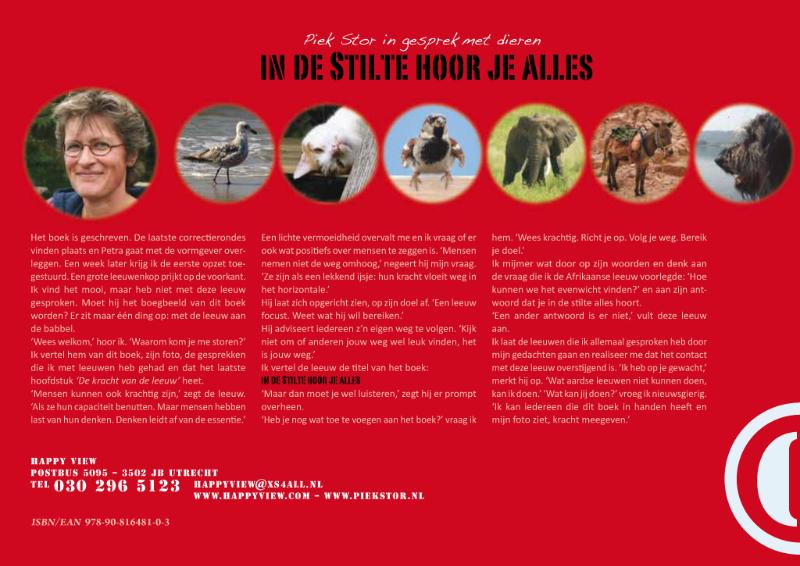 Achterkant van In de stilte hoor je alles