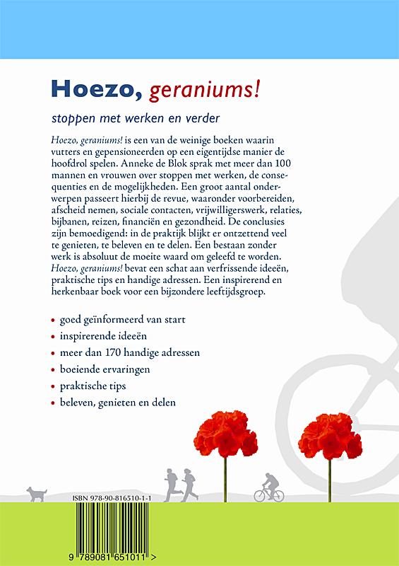 Achterkant van Hoezo, geraniums!