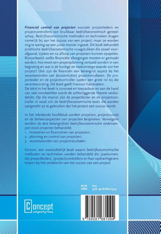 Achterkant van Financial control van projecten