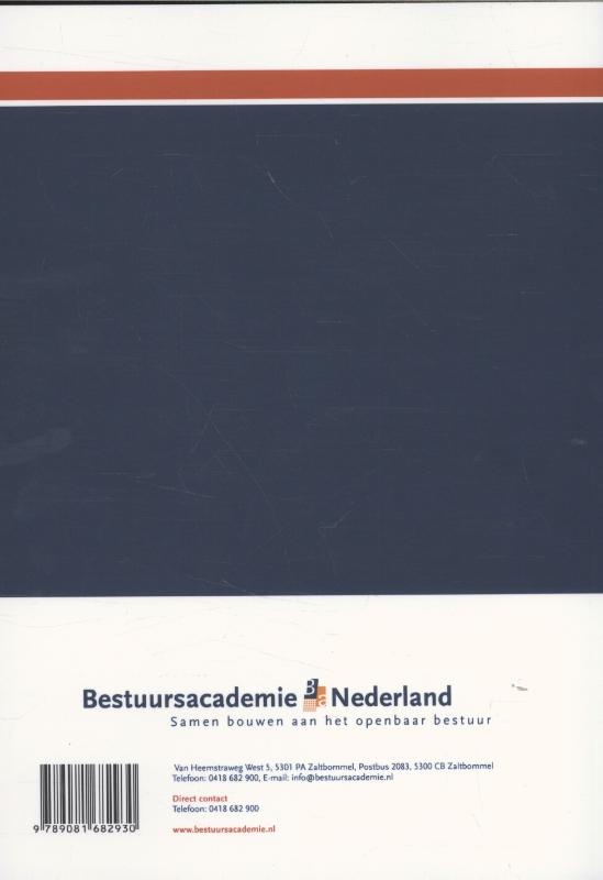 Achterkant van Basisboek APV en bijzondere wetten