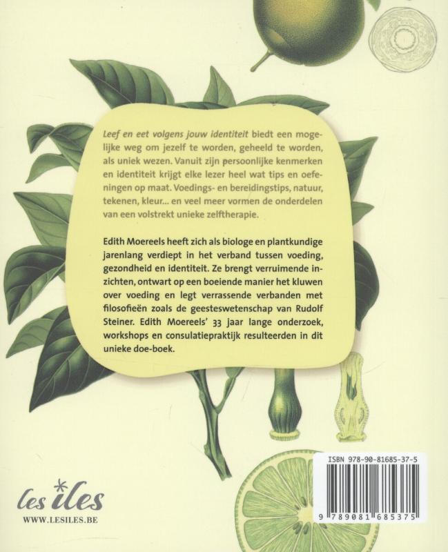 Achterkant van Leef en eet volgens jouw identiteit