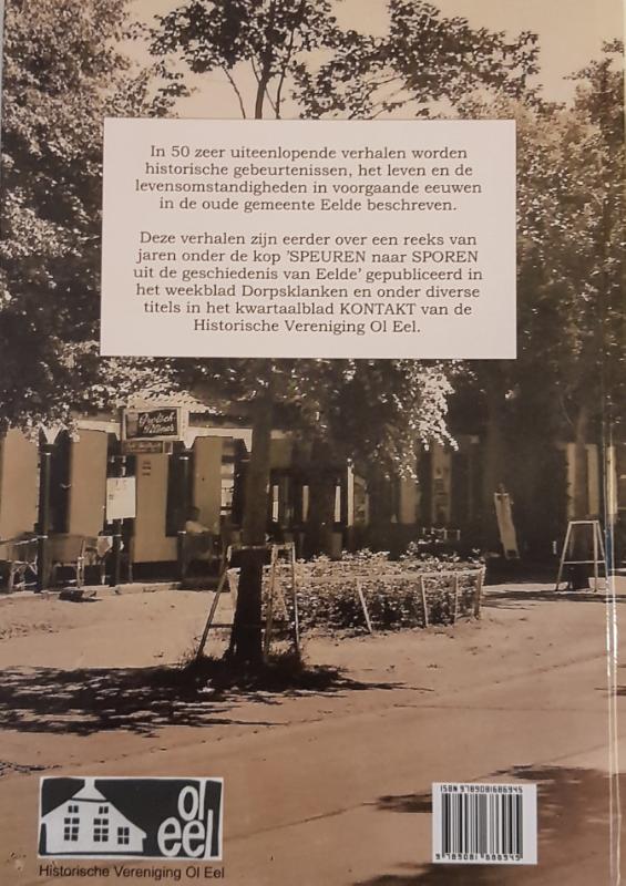 Achterkant van Speuren naar Sporen uit de Eelder geschiedenis