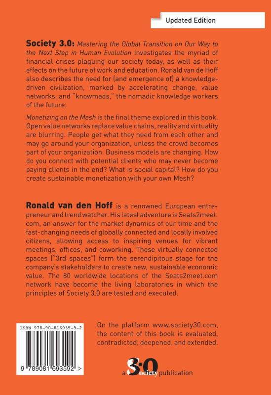 Achterkant van Mastering the global transition on our way to society 3.0