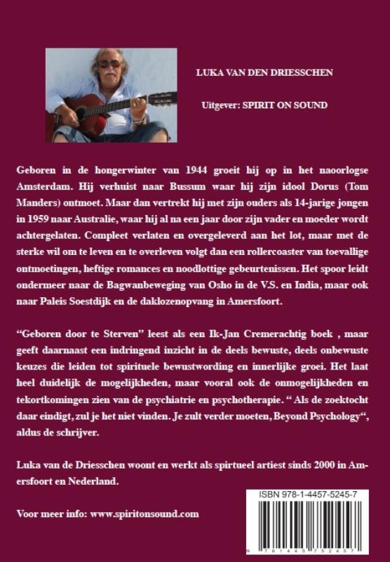 Achterkant van Geboren door te sterven
