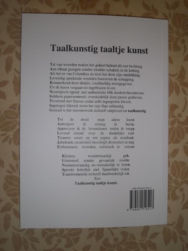Achterkant van Taalkunstig taaltje kunst