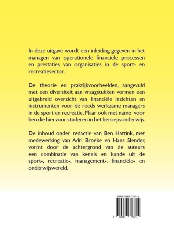 Achterkant van Grip en zicht op de financiele huishouding in sport- en recreatieorganisaties