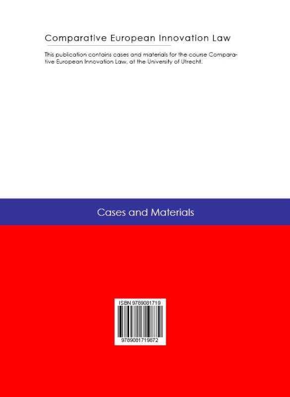 Achterkant van Comparative European Innovation Law