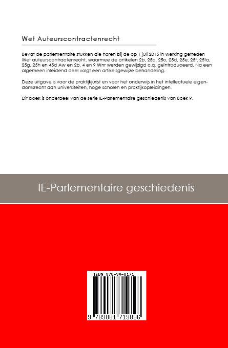 Achterkant van Wet Auteurscontractenrecht