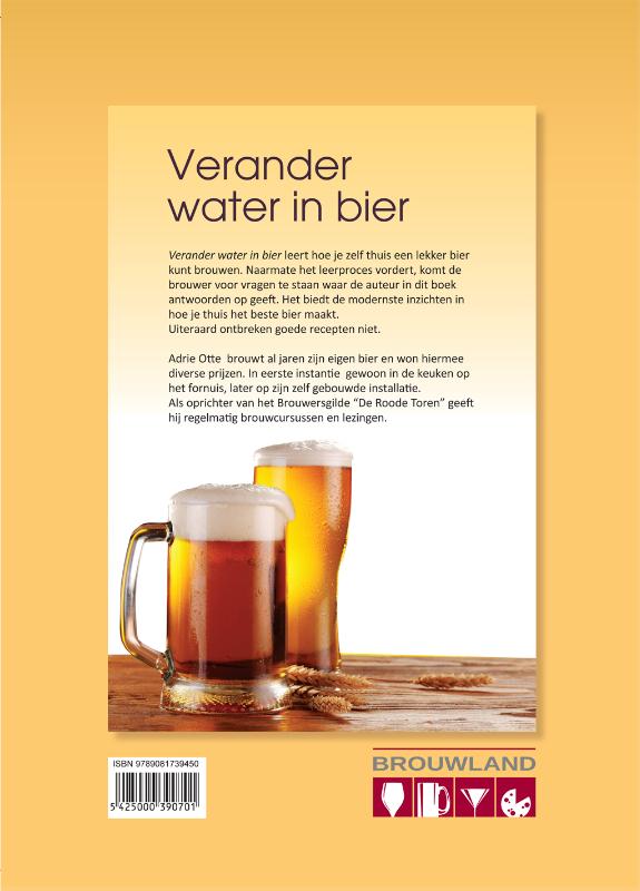 Achterkant van Verander water in bier
