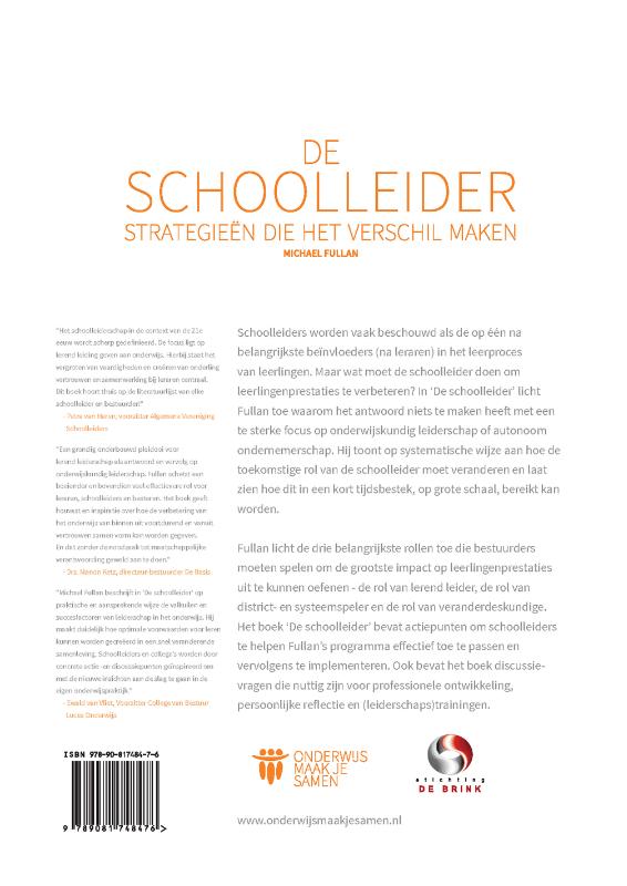 Achterkant van De schoolleider