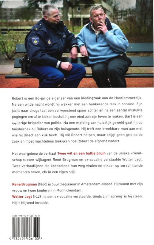 Achterkant van Twee wit en een halfje bruin