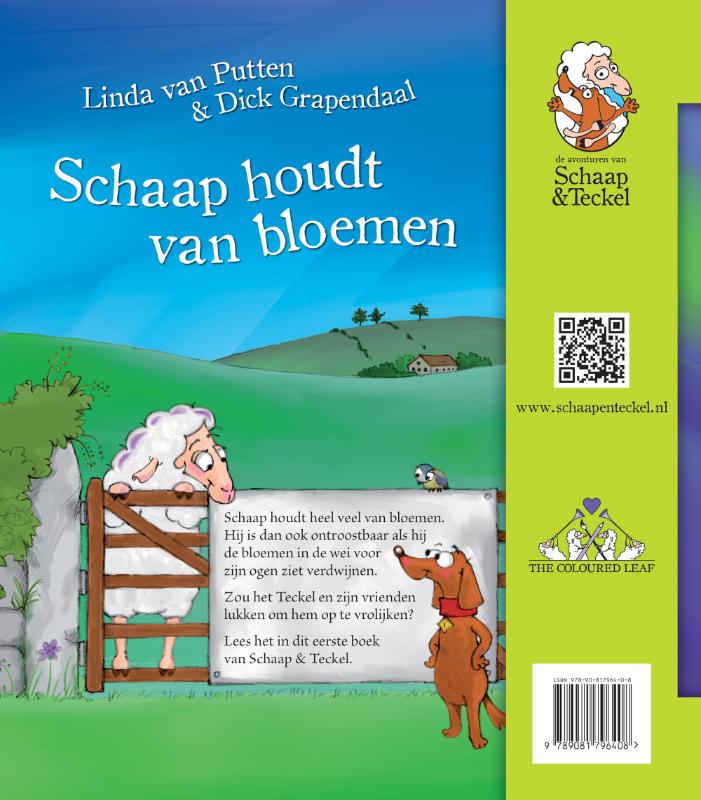 Achterkant van Schaap houdt van bloemen