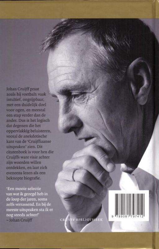 Achterkant van Johan Cruijff uitspraken