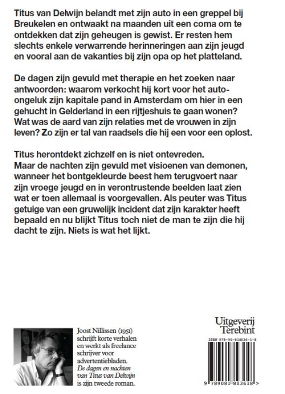 Achterkant van De dagen en nachten van Titus van Delwijn