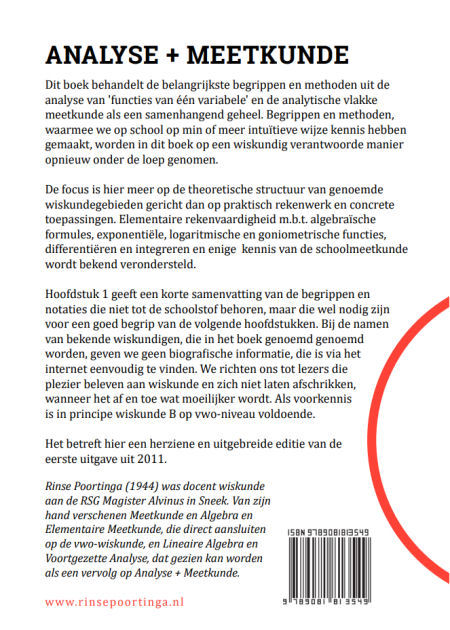 Achterkant van Analyse + Meetkunde