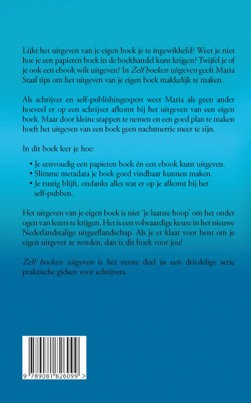Achterkant van Zelf boeken uitgeven