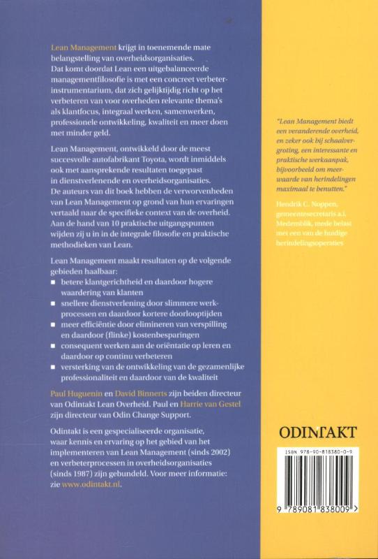Achterkant van Een lean overheid