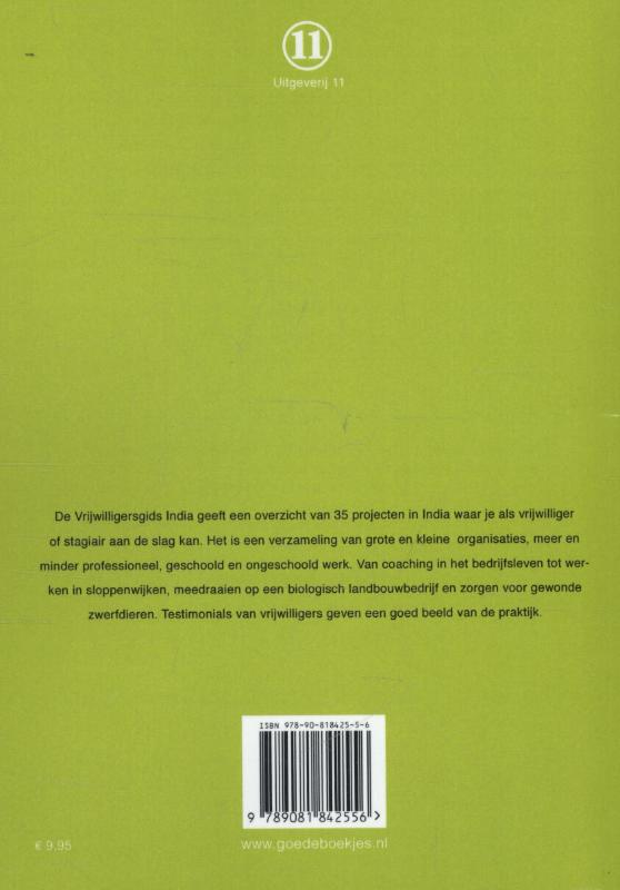 Achterkant van Vrijwilligersgids India