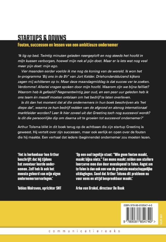 Achterkant van Startups en downs